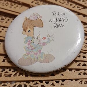 Cute Clown Button with Pastel Colors Put On A Happy Face Perfect For Any Purse